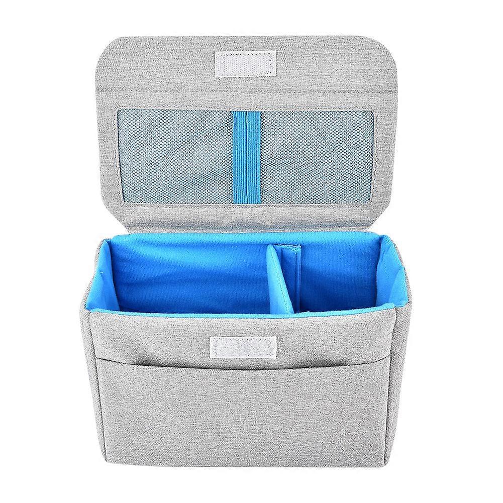 Insert padded mirrorless camera bag inner dividers partition foldable protective bag (grey)