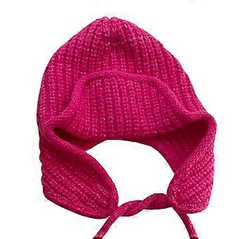 Handmade Crochet Ear Protective Hat for Teens InsStyle Girls Hooded Hat Fashion Warm Benaie Hat Women Winter Casual Cap  White
