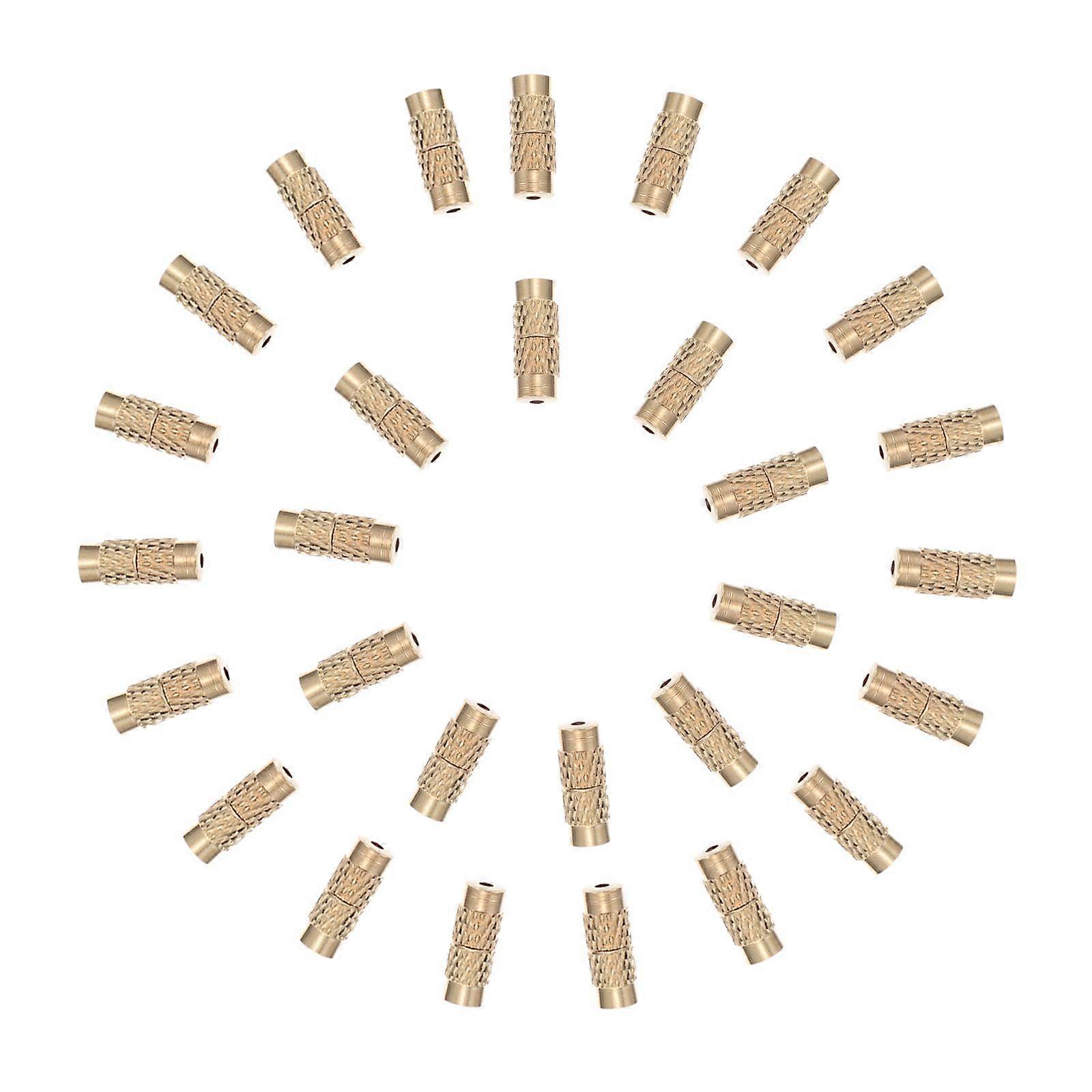 50pcs Screw Clasps Barrel Jewelry End Tip Caps Hole Tube Fastener Cord End Caps