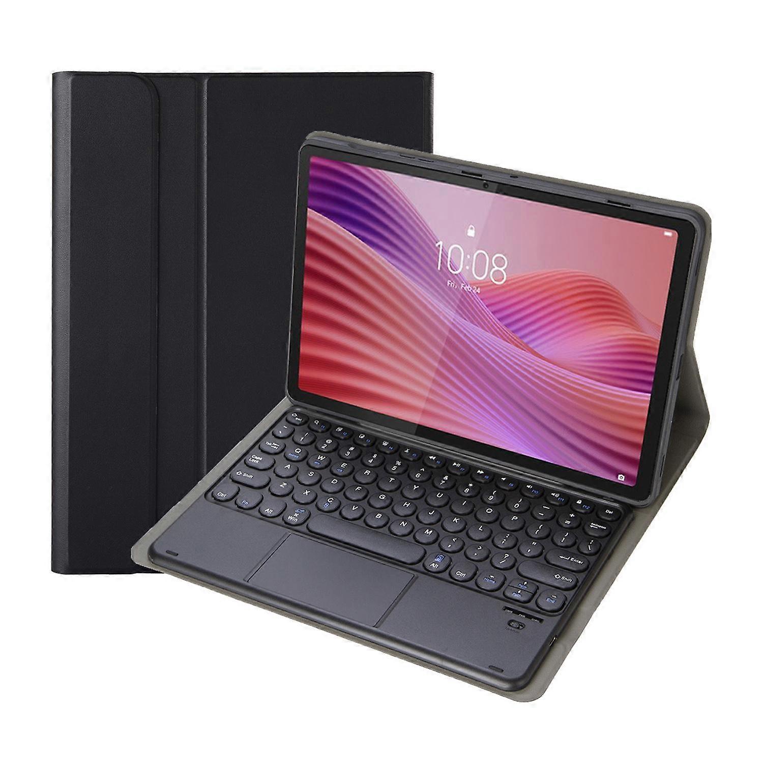 YAM29-A Ultradunne afneembare ronde keycap Bluetooth-toetsenbord lederen tablethoes met touchpad