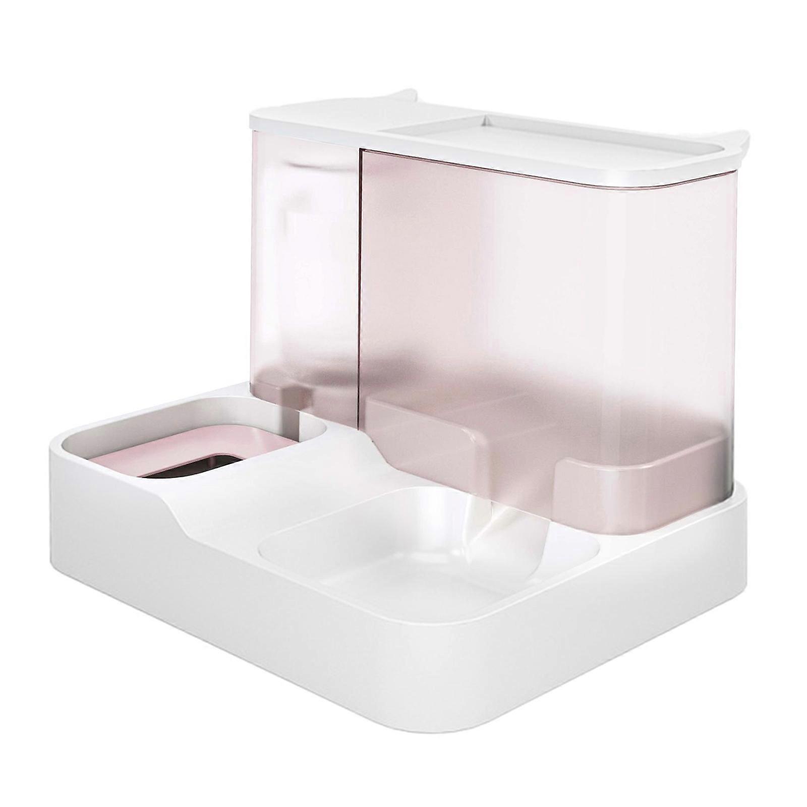 Elegantes Katzennapf-Futternapf-Set, Leckerli-Wasserspender, Futterbehälter, 2-in-1-Futter- und Wassernäpfe, Anti-Split-Doppelnapf, Rosa
