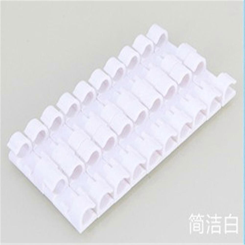 30Pcs Self Adhesive Wire Organizer Holder Cables Data Line Fastening Clips Tools(White)