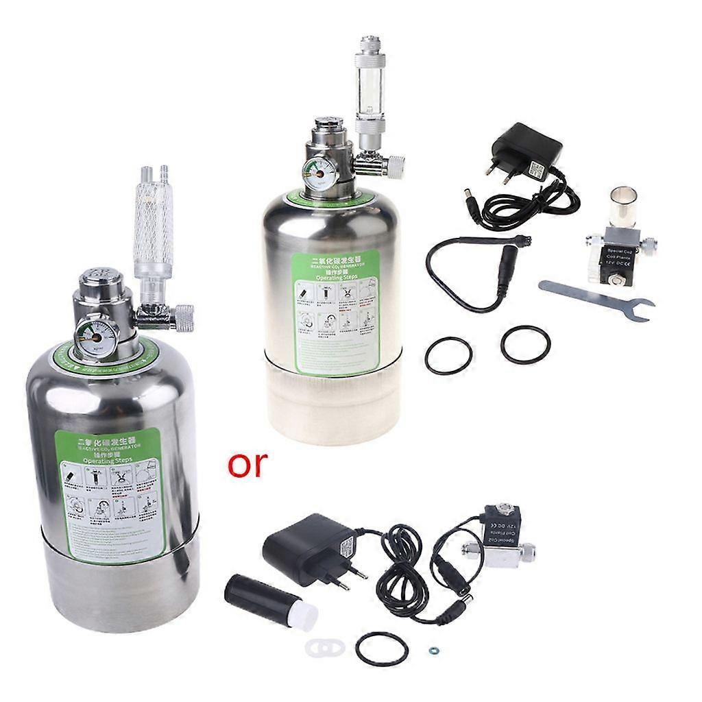 Sistem generator de CO2 DIY pentru acvariu Instrumente pentru sticle din oțel inoxidabil cu manometru Reducere automată a presiunii pentru contorul de bule cu supapă