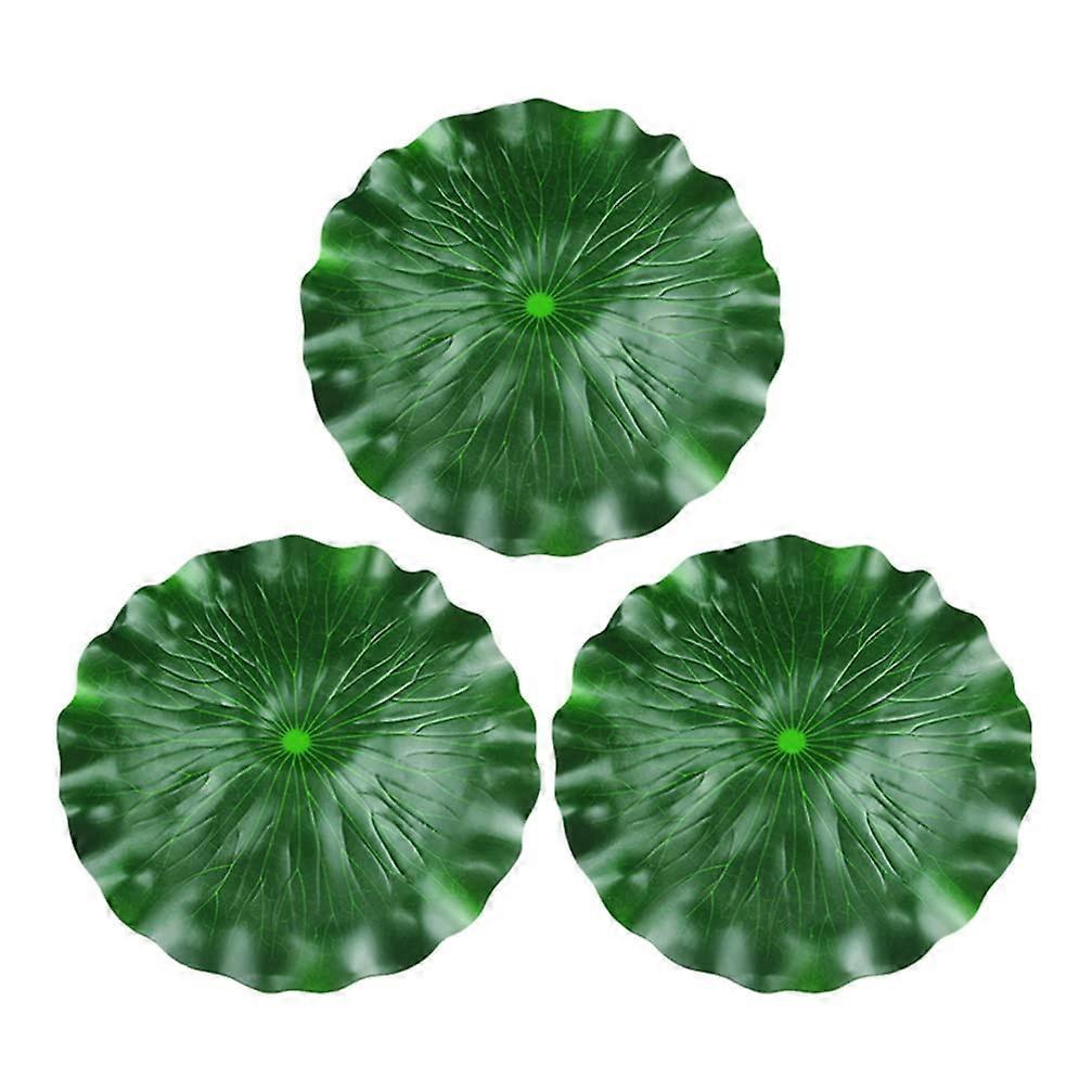 3 Pcs Artificial Floating Foam Lotus Leaves Green for Patio Fish Pond Pool Aquarium Decor 40cm