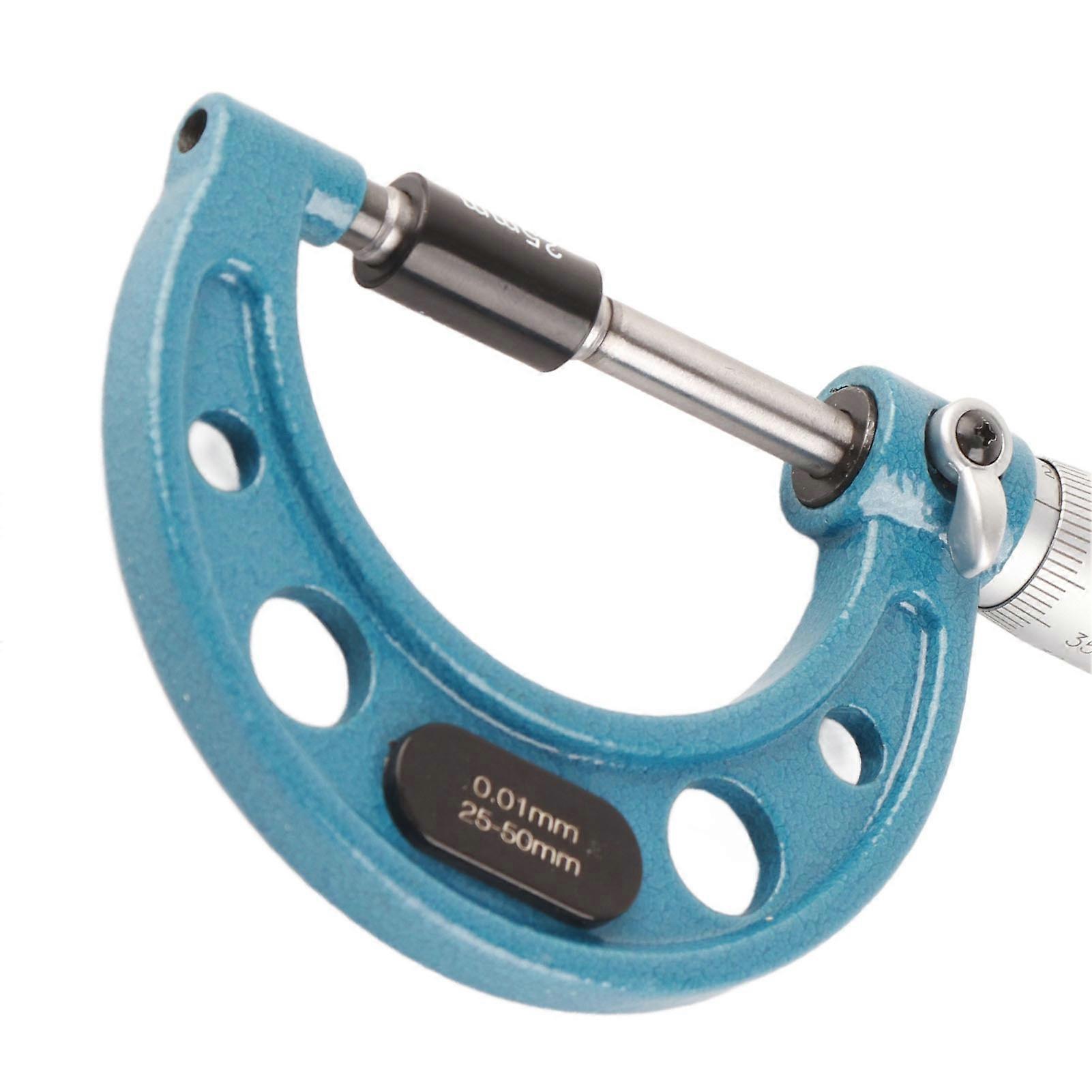 Stainless Steel Outside Micrometer High Precision Thickness Measuring Tool with Wrench 0.01mm 25-50mm