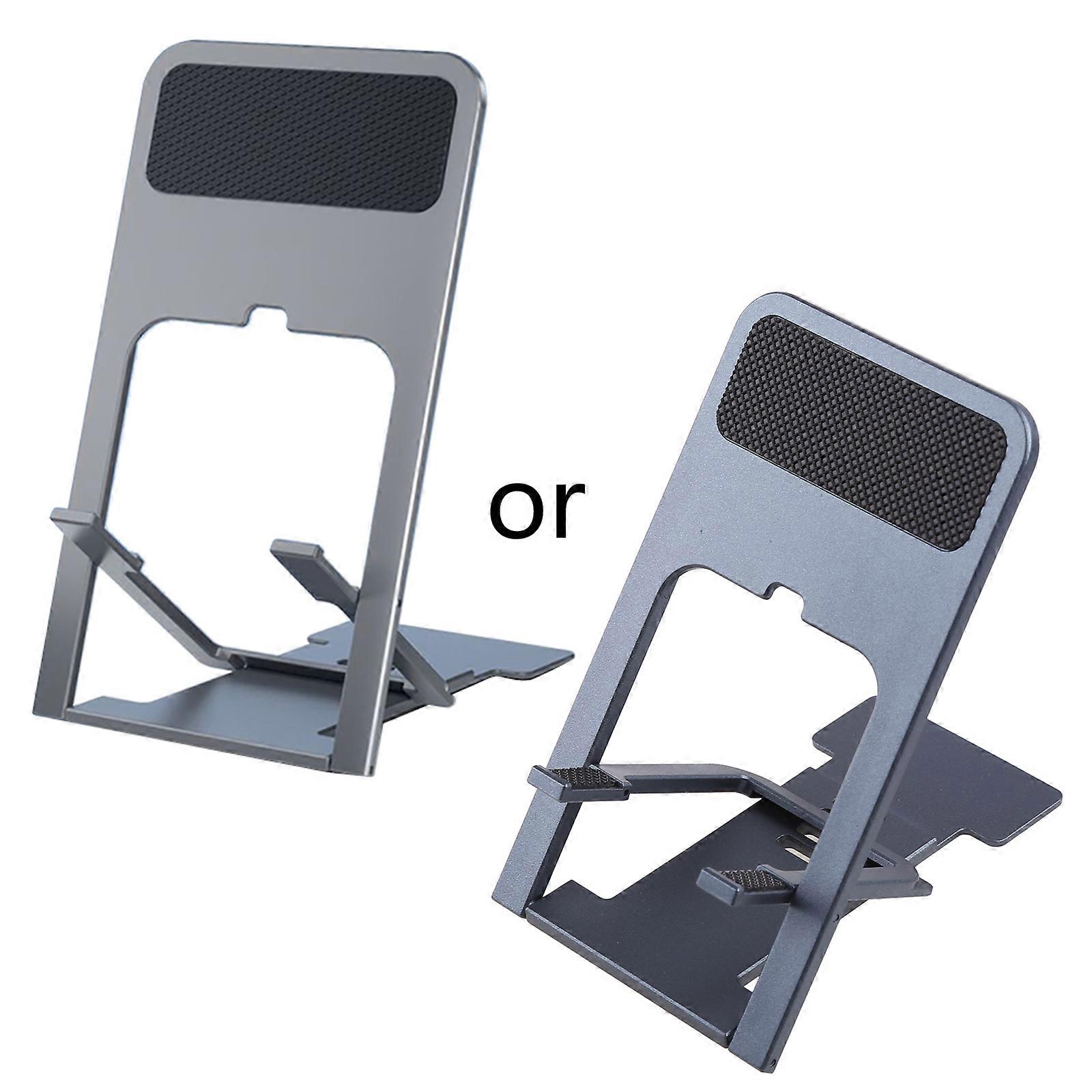 Phone Stand 4-Height Angle Adjustable Smartphone Holder Desktop Tablet Stand for 4.5-15 inches Phone or Tablets  Gray