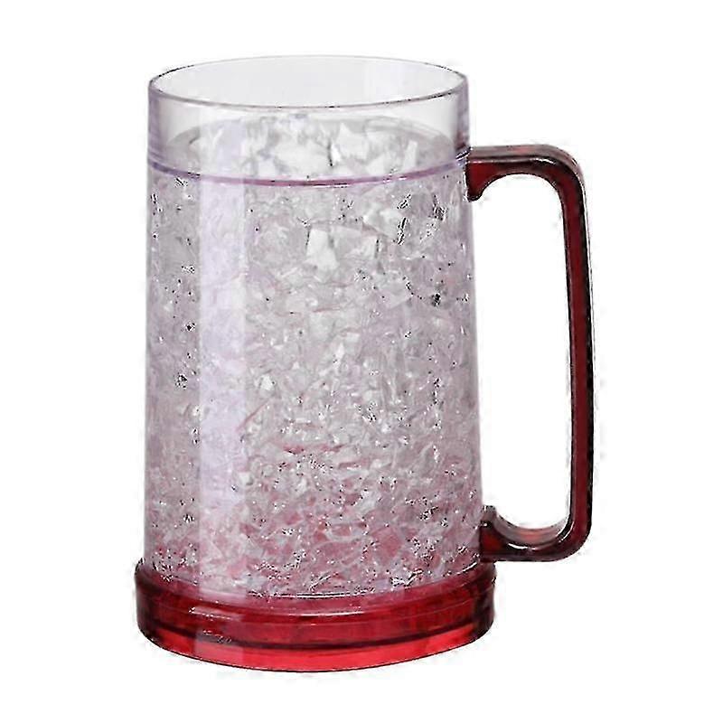 Freezer Ice Beer Mug Double Wall Gel Frosty Beer Cup Drinking Glasses Clear Cooling Wine Cup-Yvan