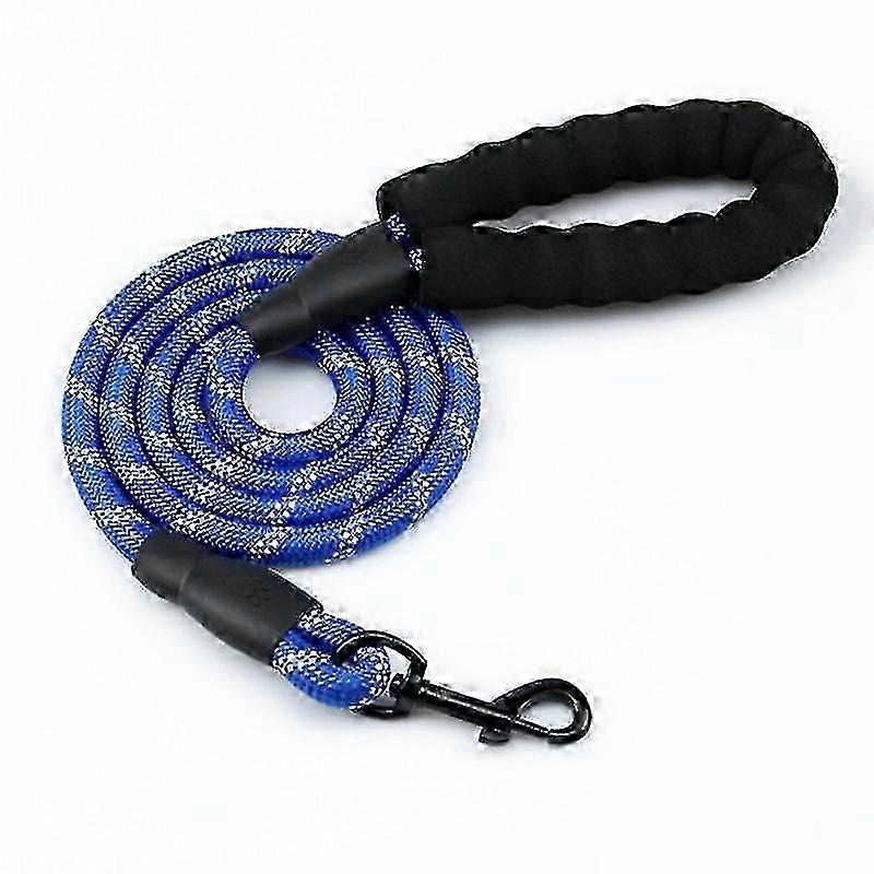 5 Ft Strong Dog Leash With Comfortable Padded Handle And Highly Reflective Threadsdark Blue