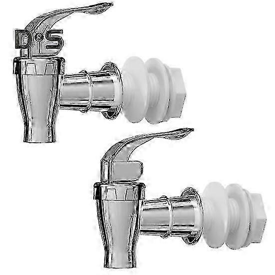 2Pcs Faucets Silver Beverage Dispensers Spigots Push Style Replacement Faucets Flow Control Lever Handle for Glass/Plastic Pitchers Jars Ideal