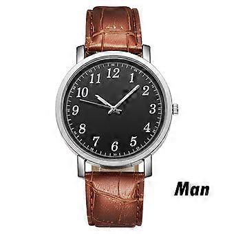 Moderno Pu Reloj de pulsera de cuero Hombres Mujer Parejas Relojes Reloj de cuarzo Diario de negocios Oficina Joyería de mano Accesorios Regalo