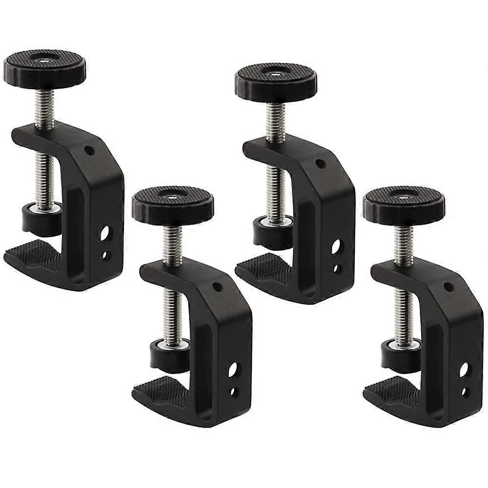 Universal CClamp Aluminum Support Clamp Desktop Mount Holder with Stand 1/4' and 3/8' Thread Black(4 Pack)