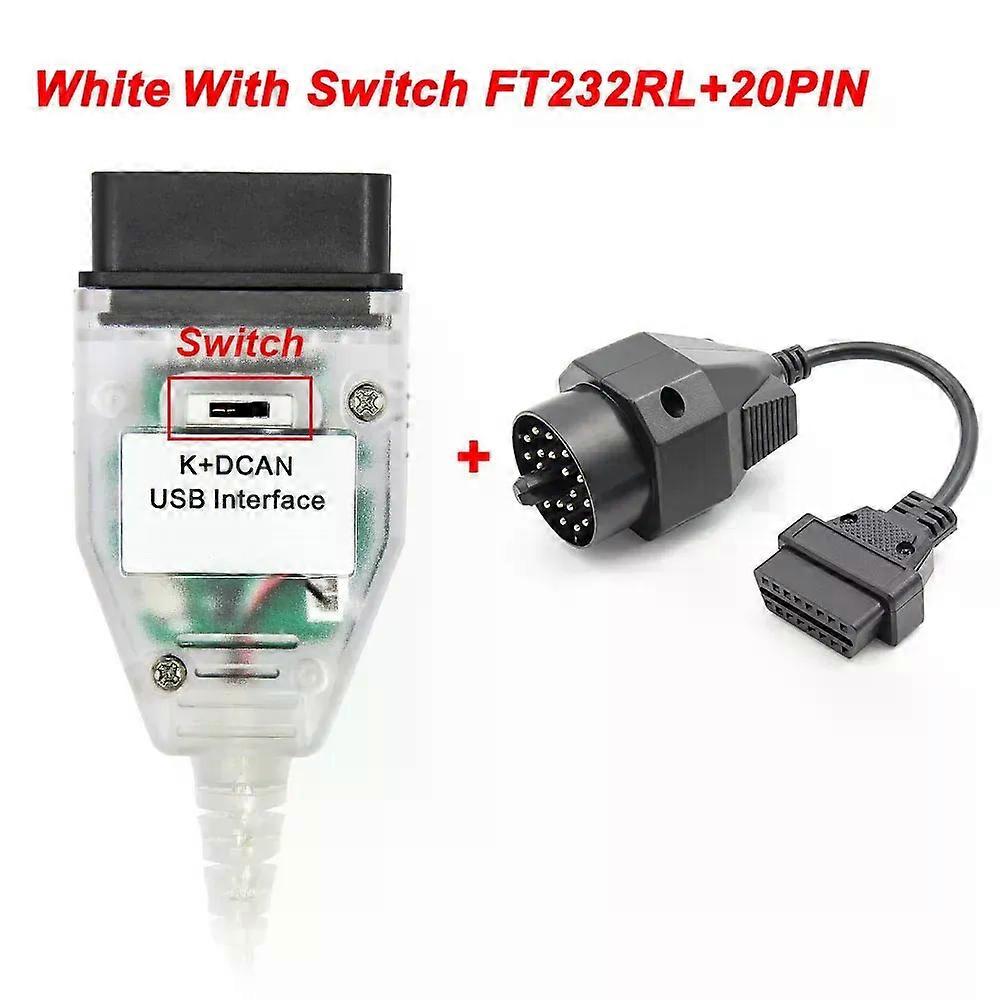 For BMW K+DCAN FTDI 9241A With Switch K DCAN OBD 2 OBD2 Interface OBDII Car Diagnostic Auto Tools K-line K line For Inpa Cable