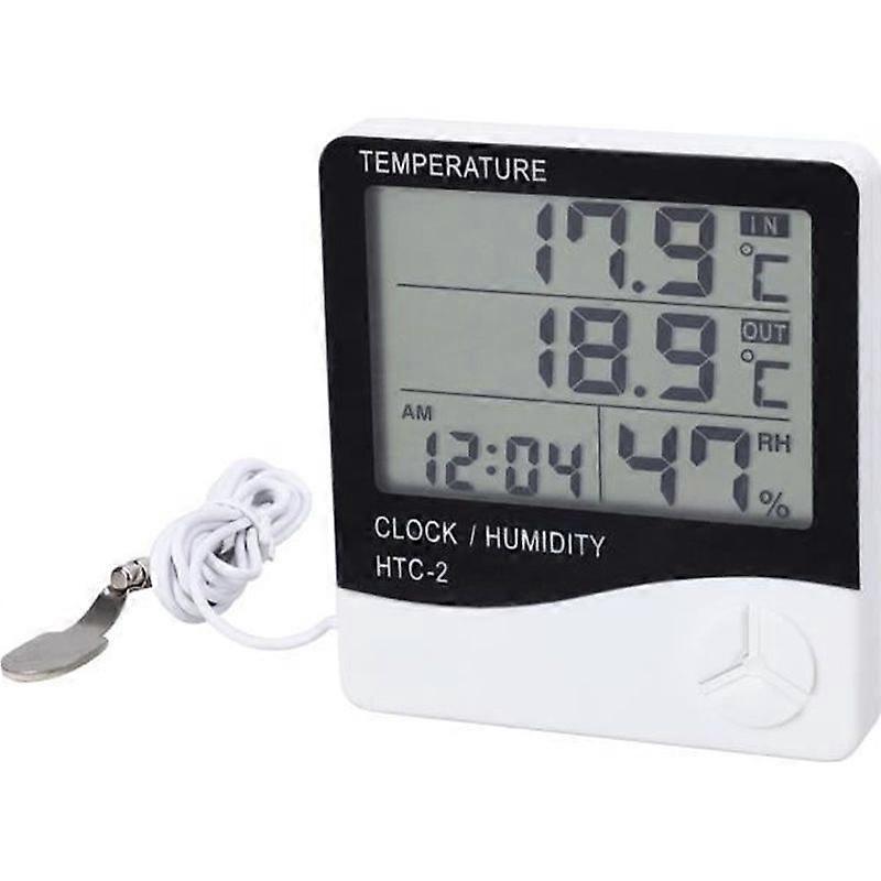 Digital LCD Indoor Thermometer Hygrometer Humidity Tester Clock Gift NF