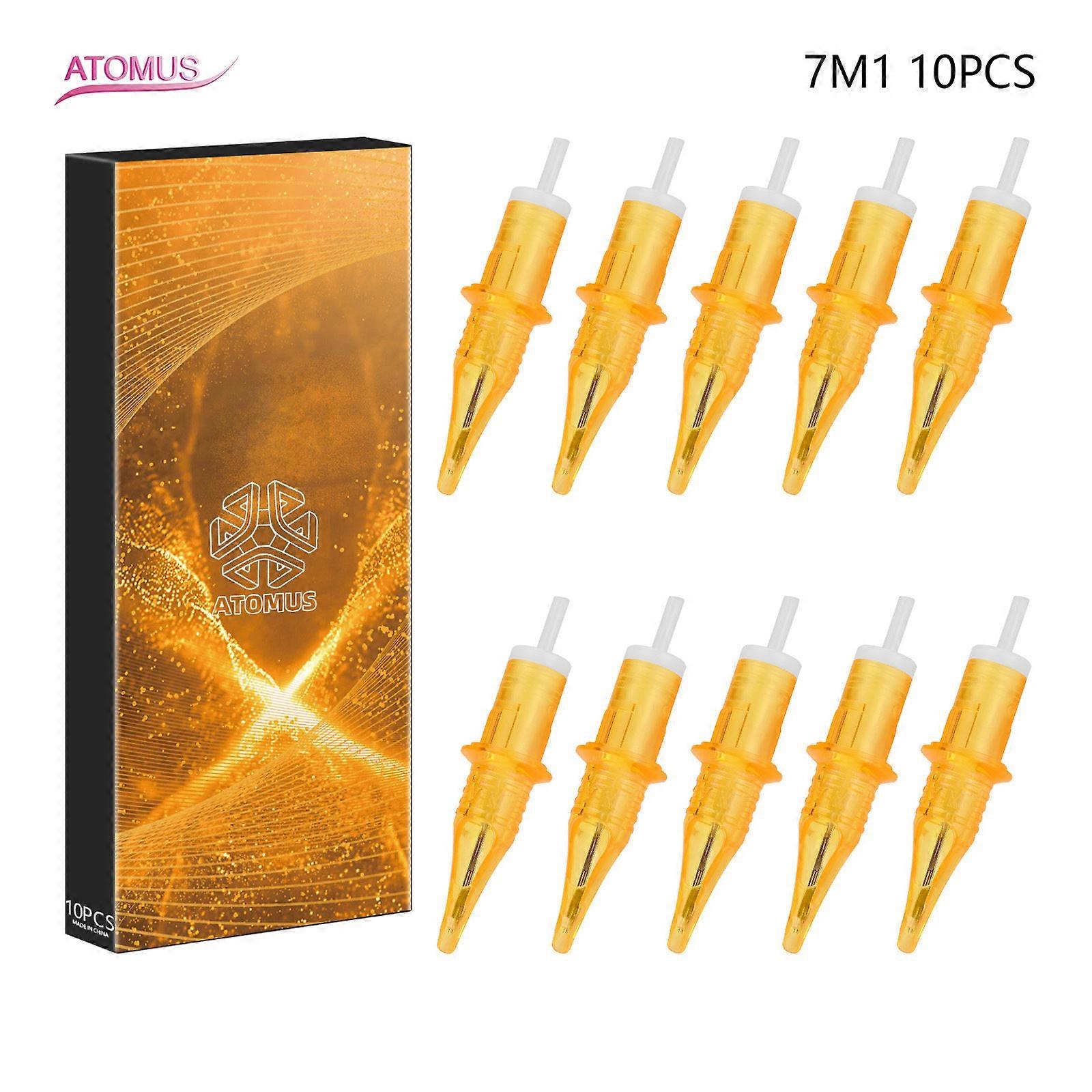 ATOMUS βελόνες κασέτες μίας χρήσης 10pcs βελόνες προμήθειες κιτ για περιστροφική μηχανή ασύρματο στυλό τατουάζ