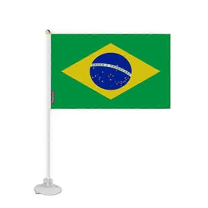 Mini Brazil Flag – Suction Cup – 14 x 21 cm – For Smooth Surface – Polyester – 1 piece