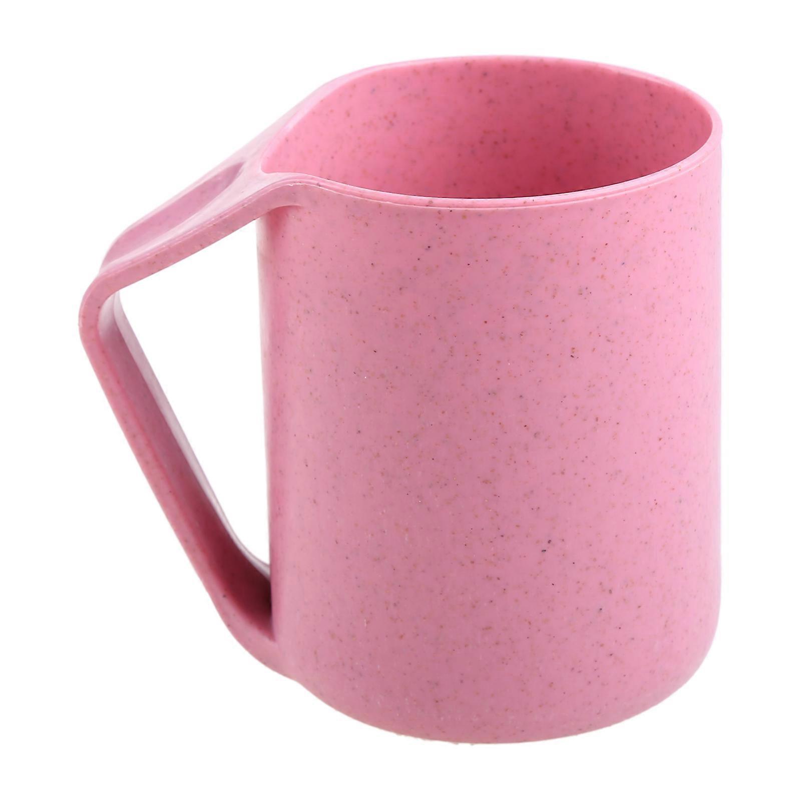 Coffee Cups 4 Colors 1 Pack Party Cups Mugs with Handles Wheat Straw Cups for Water Coffee Milk Juice Tea and Coffee cup  Pink