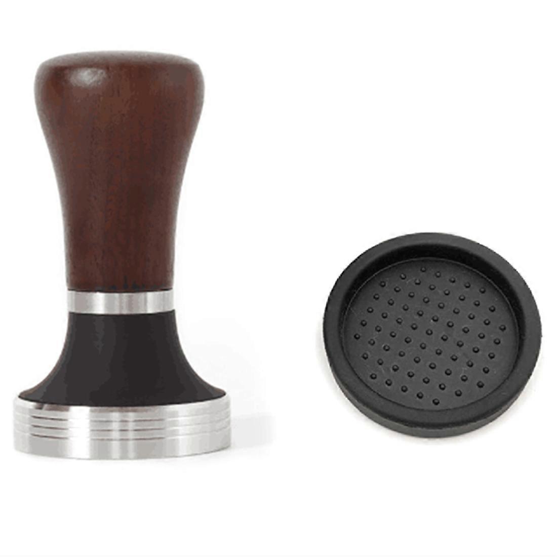 Walnut Handle Coffee Tamper 51mm, Espresso Coffee Tamper with Mat