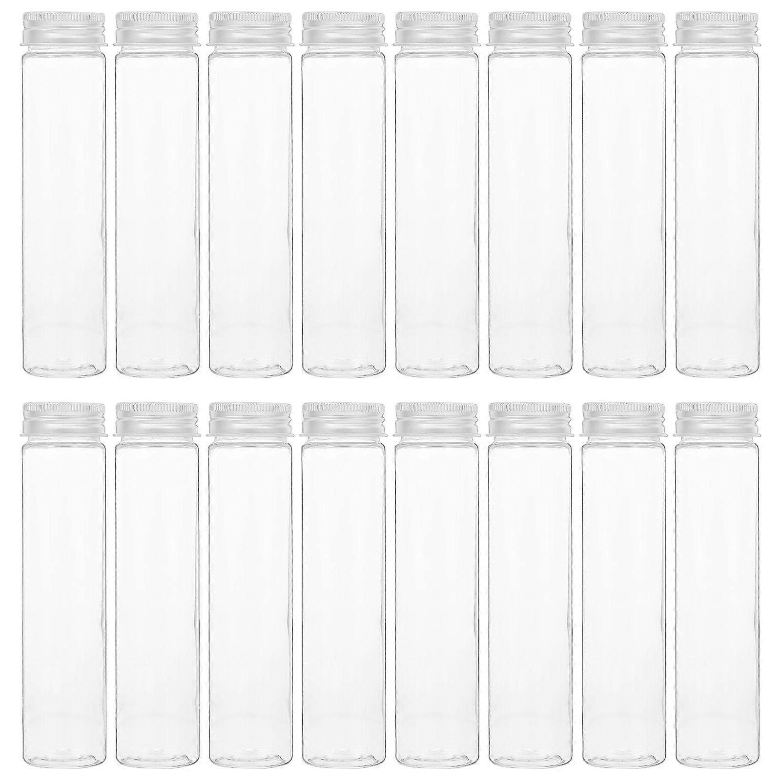 16pcs Small Test Tubes with Screw Caps Plastic Powder Testing Tubes Sample Liquids Vials(110ml)