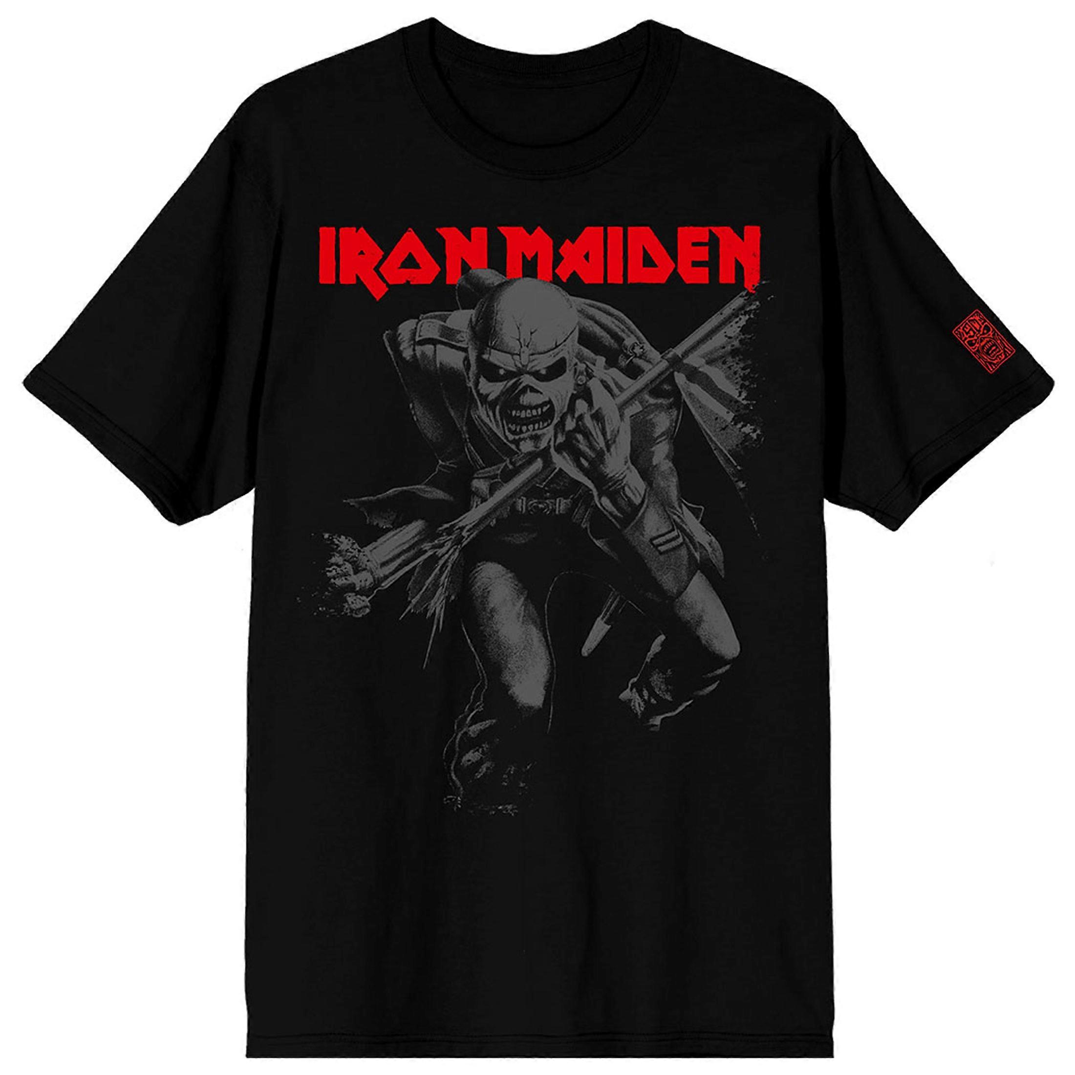 Iron Maiden 50 Trooper Crop Grey T Shirt