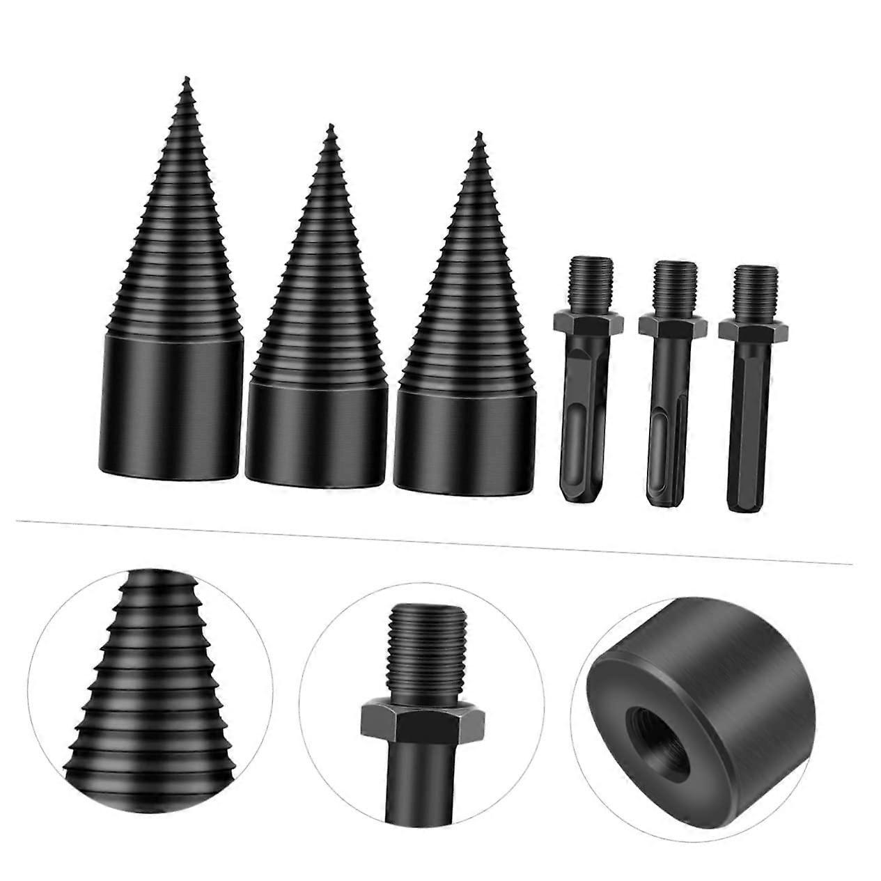 3 x Drill Bits with Split Step Drill Woodworking Drill Black High Speed Steel 9X3.2CM