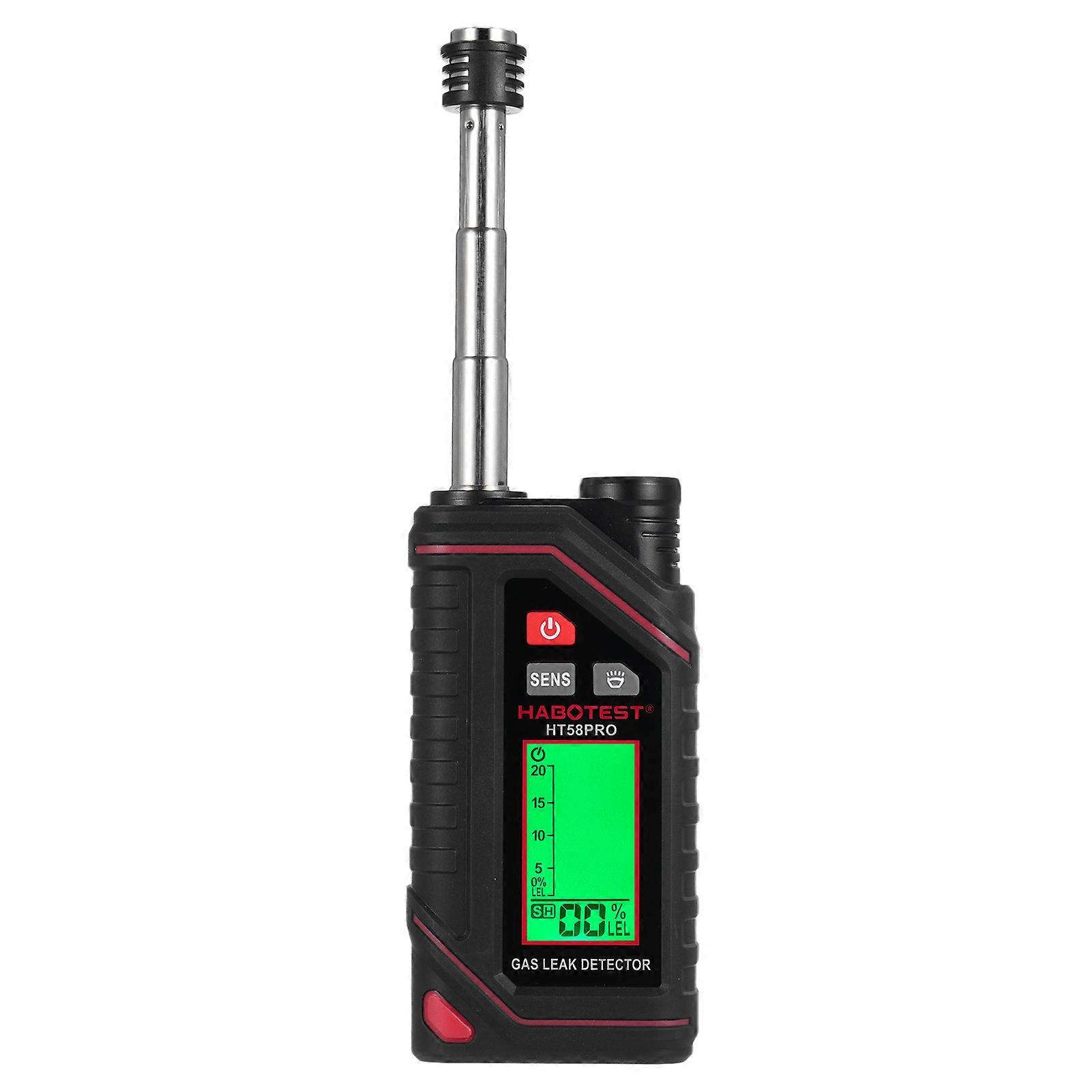 HT58PRO Rechargeable Natural Gas Leak Detector with 11.5 Inch Extendable Probe LEL Propane Methane Butane Sensor Built-in Flashlight for Home RV