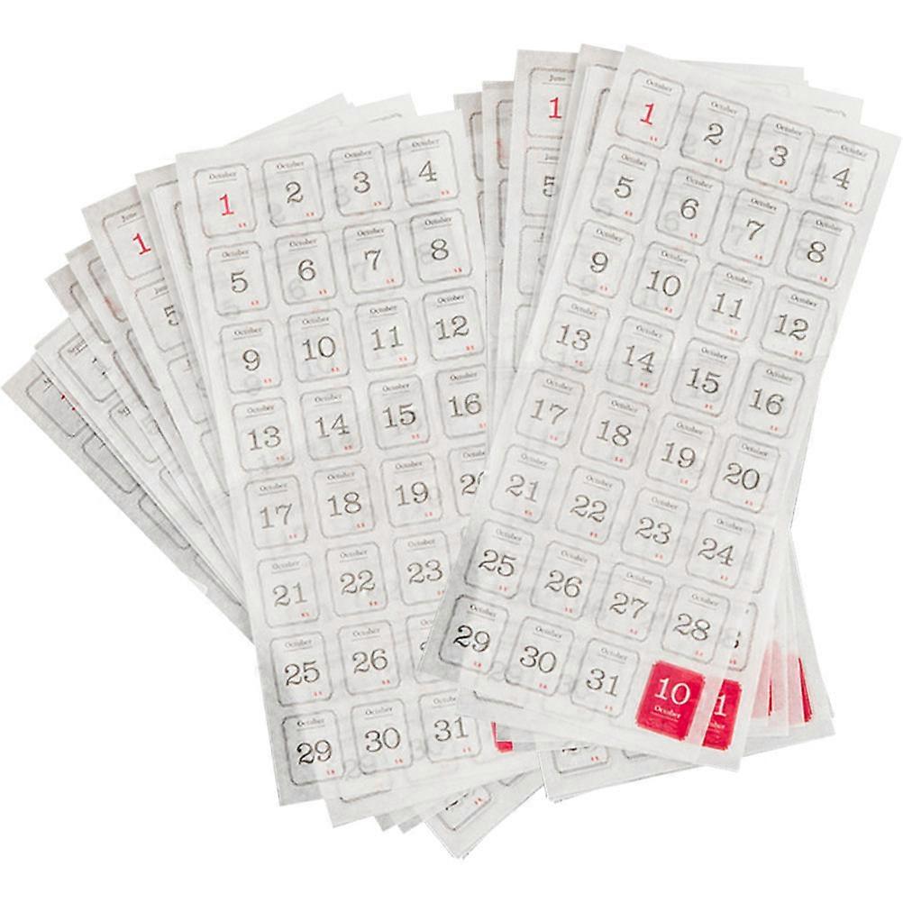 24 Sheets Date Stickers for Monthly Planner, Self Adhesive Scrapbook Accessories, Daily Planner Number Labels, School Calendar Stickers, Easy to Use