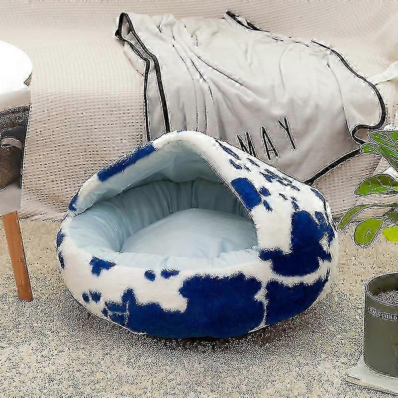 Winter Long Plush Pet Cat Bed Round Cat Cushion Cat House 2 In 1 Warm Cat Basket Cat Sleep Bag Cat Nest Kennel For Small Dog Cat