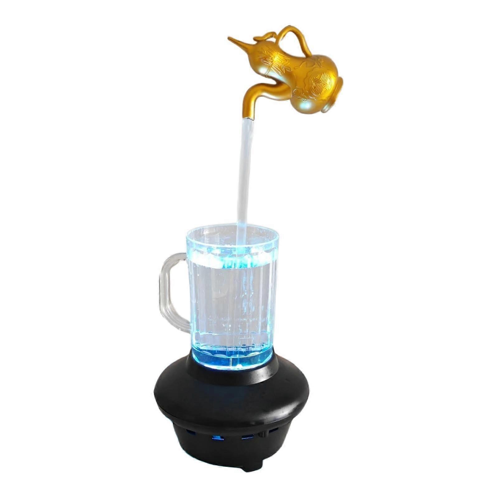 Table water flow decoration with colorful light, landscape waterfall ornament for cabinet, stage performance, farmhouse, pumpkin type