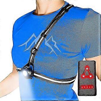 Verstellbarer Strahl USB wiederaufladbares LED-Brust-Lauflicht für Läufer Jogger mit Reflektor Fahrrad-Sicherheitslampe