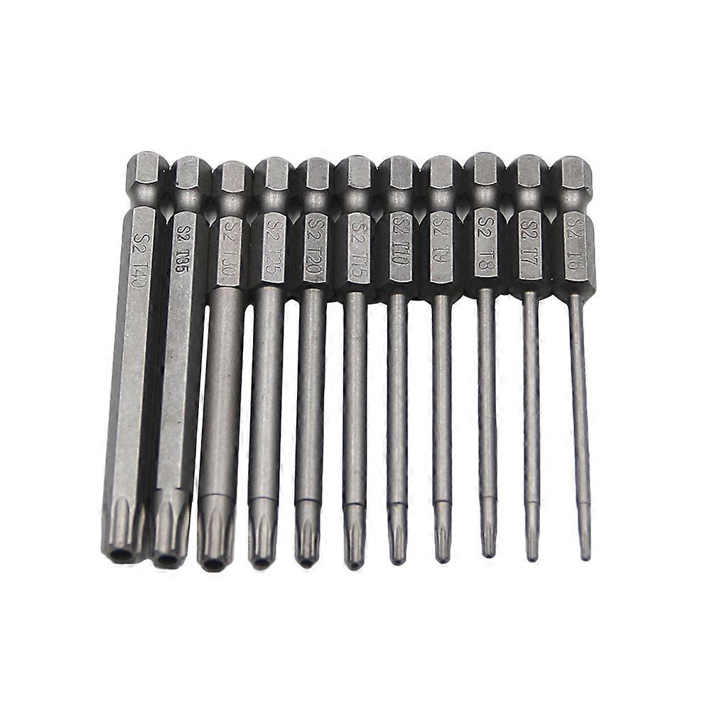 Precision Screw Driver Kit S2 Batch Head Handle Screwdriver Bits Magnetic Security Bits 75mm Steel Color 11Pcs