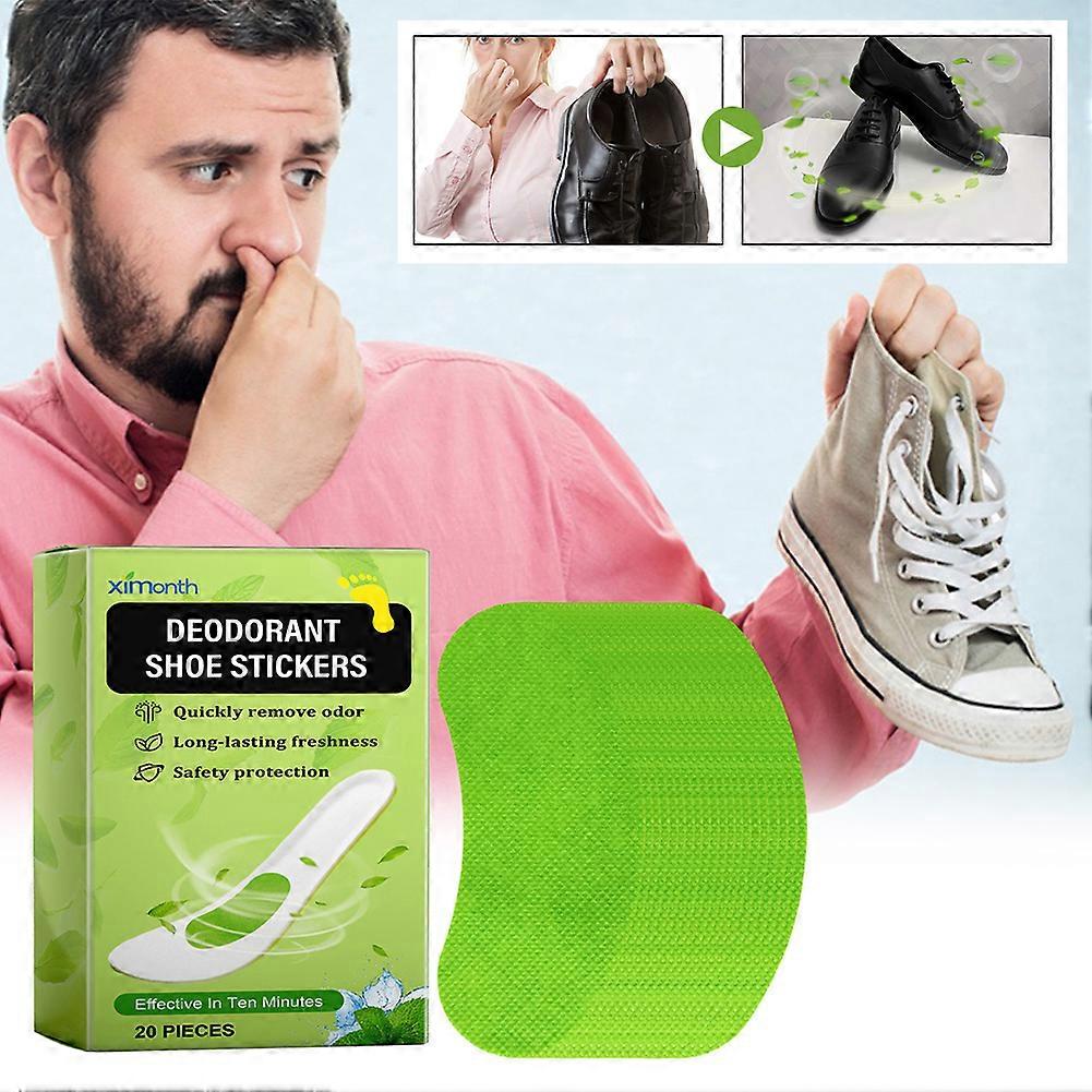 Shoe Deodorant Sticker Insoles - 20pcs Odor-Absorbing & Long-Lasting Freshness, Easy to Use, Thin and Comfortable