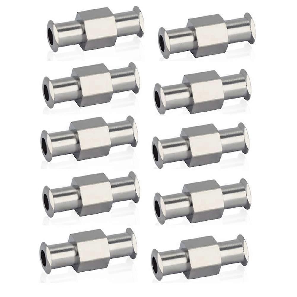 Luer Syringe Coupling Metal Double Coupling Adapter Luer Lock Coupling for Pneumatic Parts Pack of 10