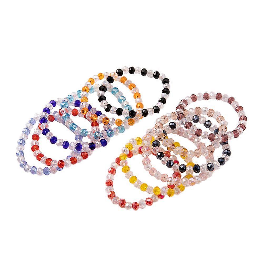 Here's a polished and engaging product description based on your input:
**10pcs Natural Crystal Color Matching Chain Bangles for Women**
Add a