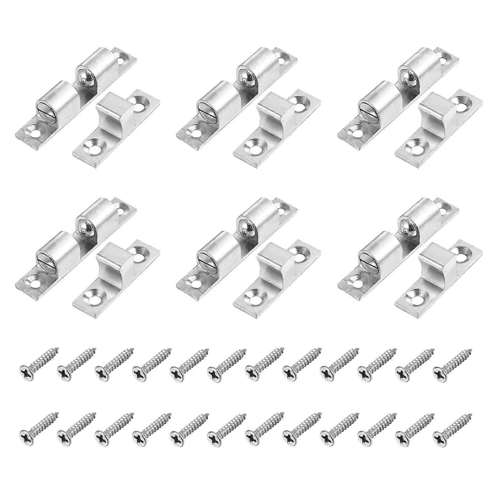 6pcs Brass Ball Roller Catch with Screws for Cabinet, Cupboard, and Swinging French Doors – Durable, Easy to Install Hardware