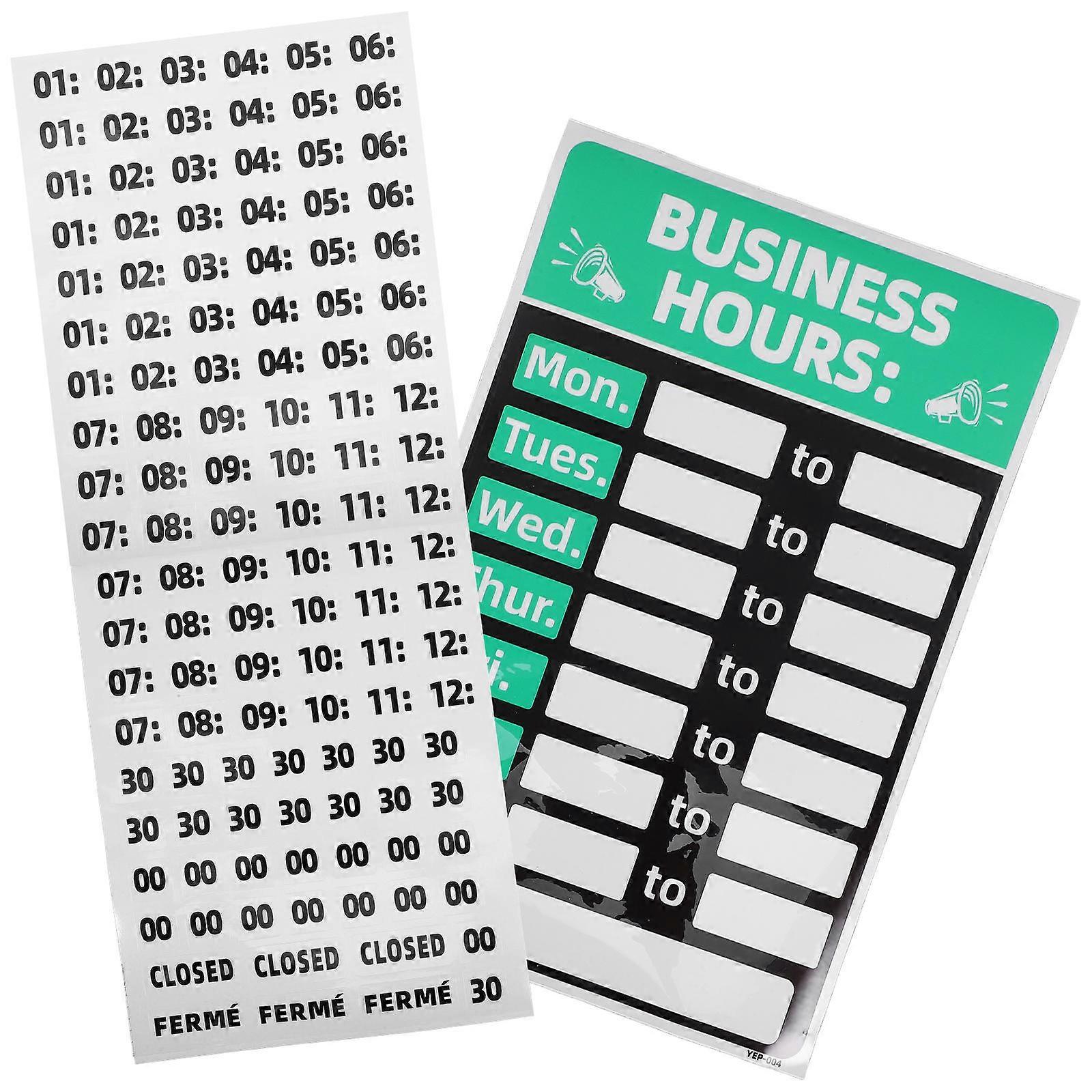 Open Closed Sign Business Hours Sign Office Open Signs Clear Opening Time Indication 2Pack