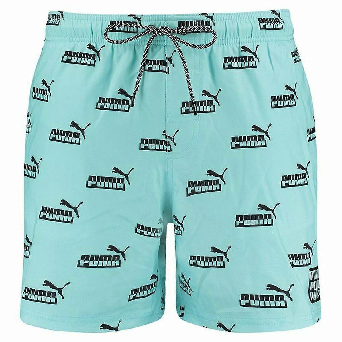 Men’s Bathing Costume Puma Logo AOP Light Blue