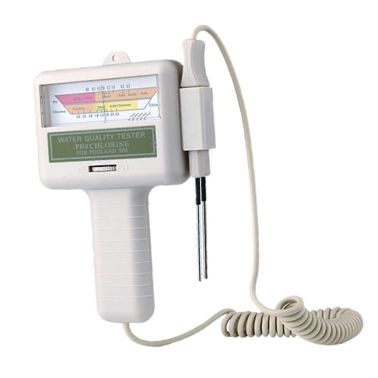 Digital Water Tester Chlorine Value Meter LCD Tool for Aquariums Water Quality Testing with Conductivity Suite Strips White