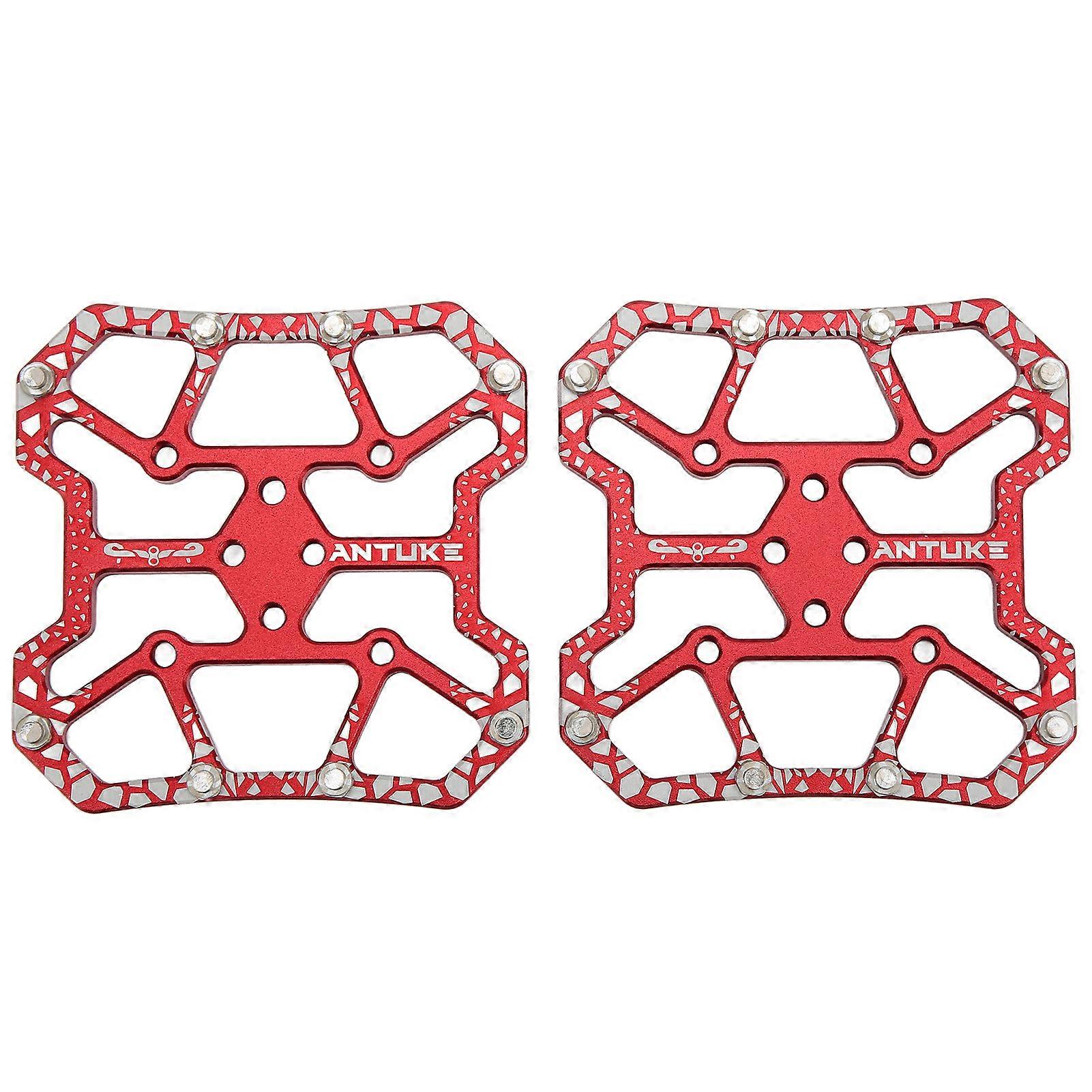 1 Pair Bicycle Clipless Pedal Converter Self Locking Disc Pedals Platform Adapter for SPD Bike SystemRed