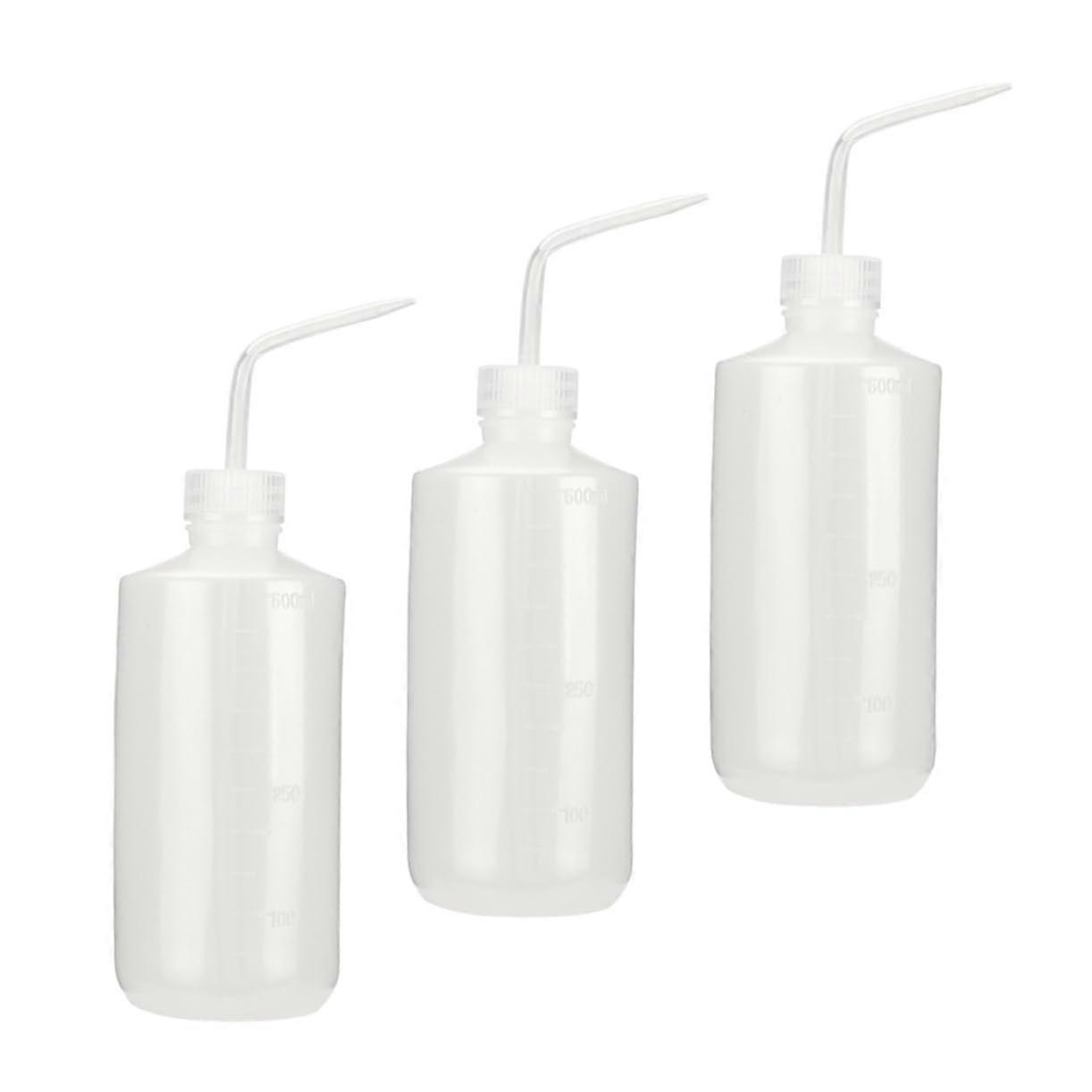 Set of 3 squeeze bottles made of tattoo wash bottles with long spout, durable for tattoos and eyelash extension salons, versatile use