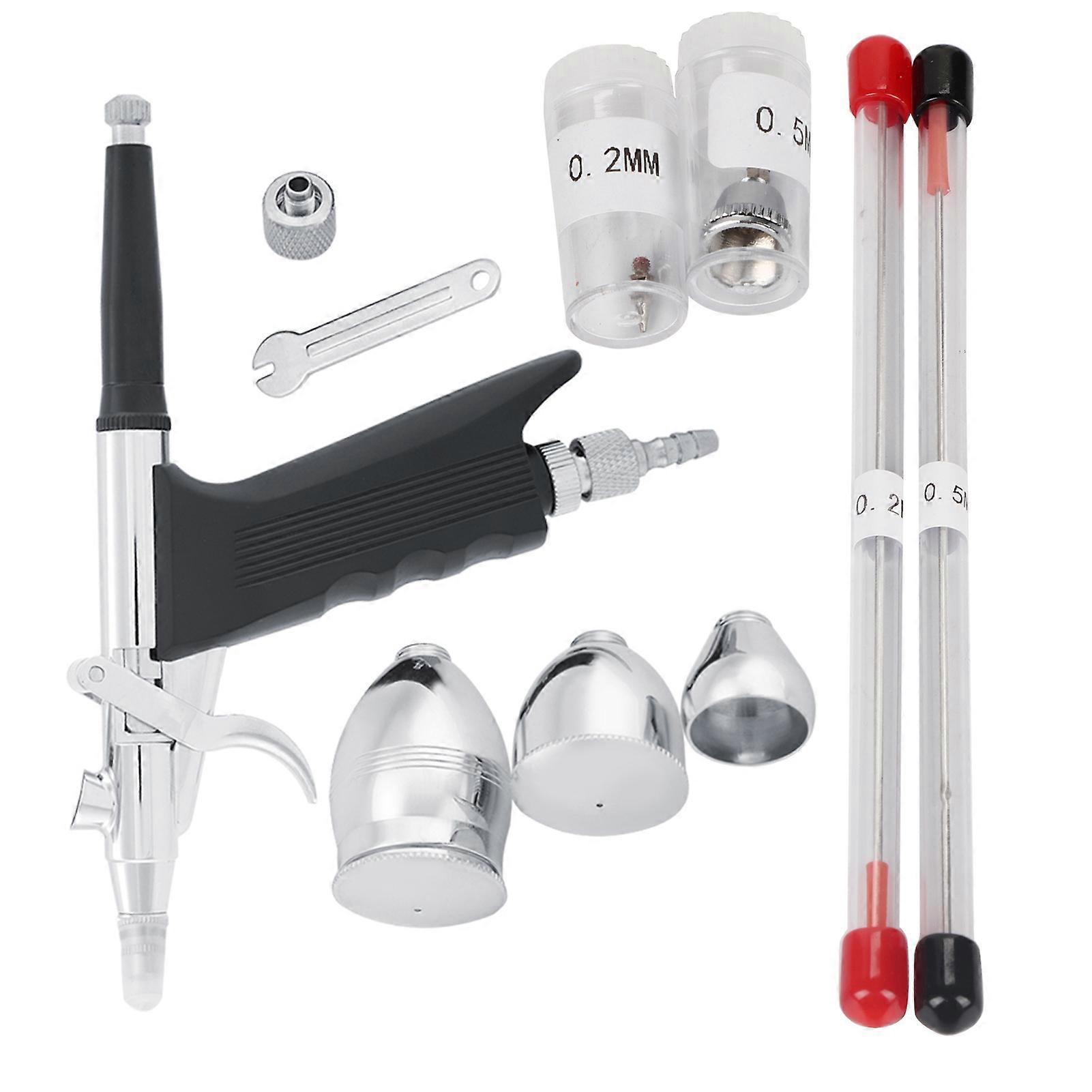 Dual Action Airbrush Compressor Kit, Paint Spray Gun Set for Craft Cakes, Tools