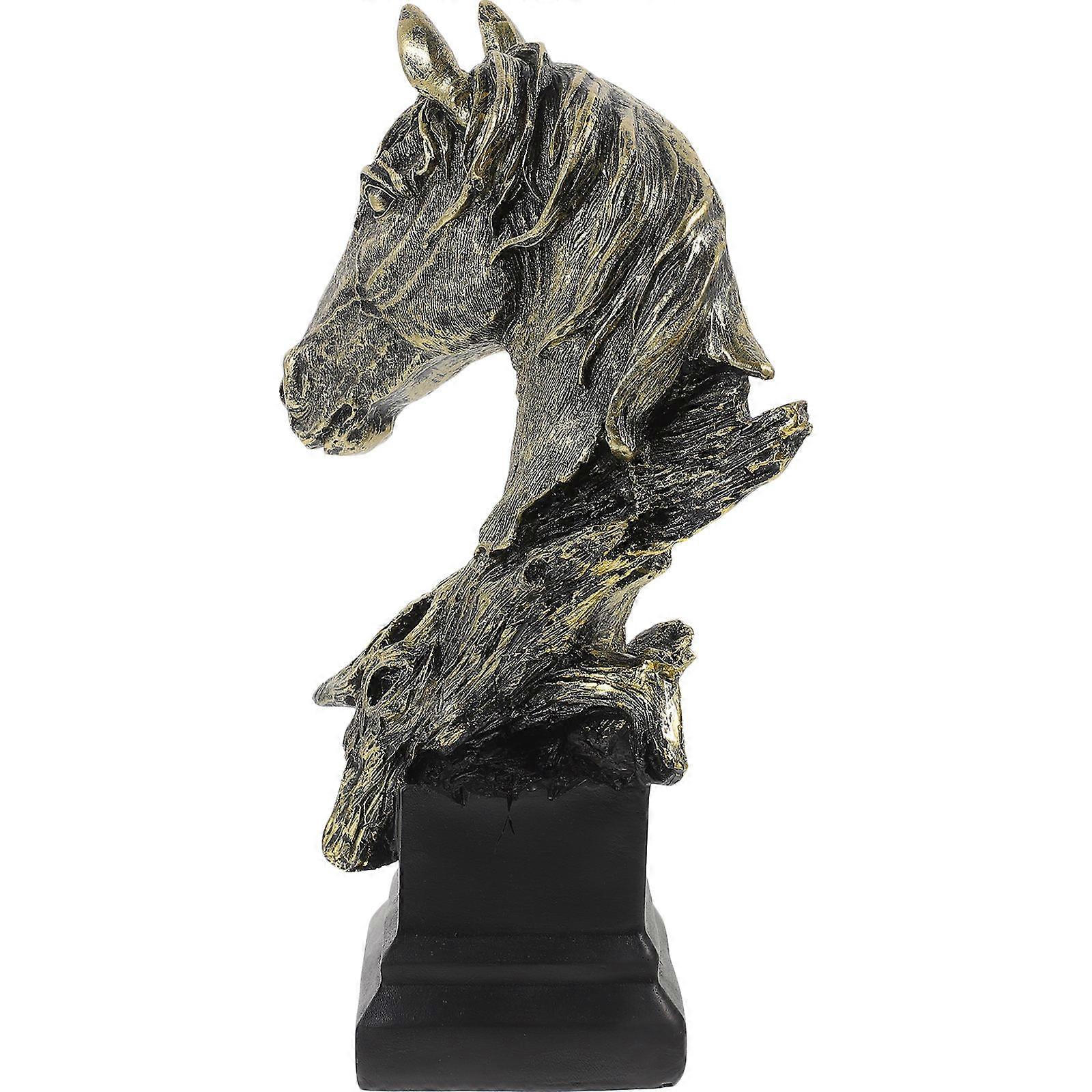 Retro Horse Head Model Ornament – Realistic Tabletop Decor for Home, Office – Ideal for Equestrian Lovers & Art Enthusiasts