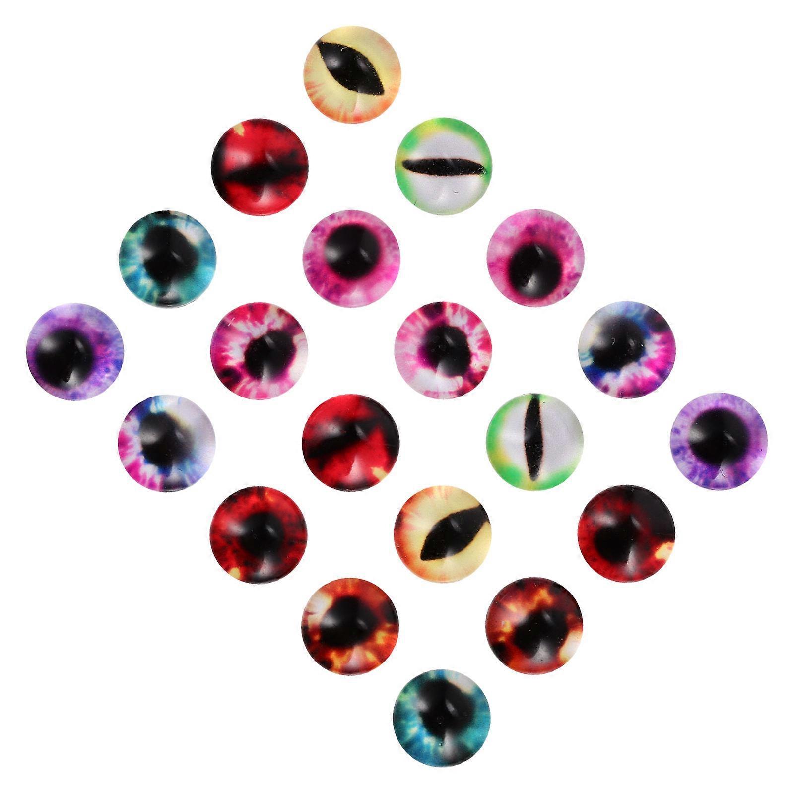 Handmade Design Glass Fake Eyes Doll Glass Patches Craft Projects Cabochon Style 20Pcs