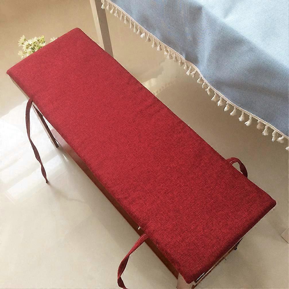 Non Slip Bench Cushion with Tie for 2 Seater Lounger Swing, Soft Red Garden Seat Cushion 80x30cm Large Size
