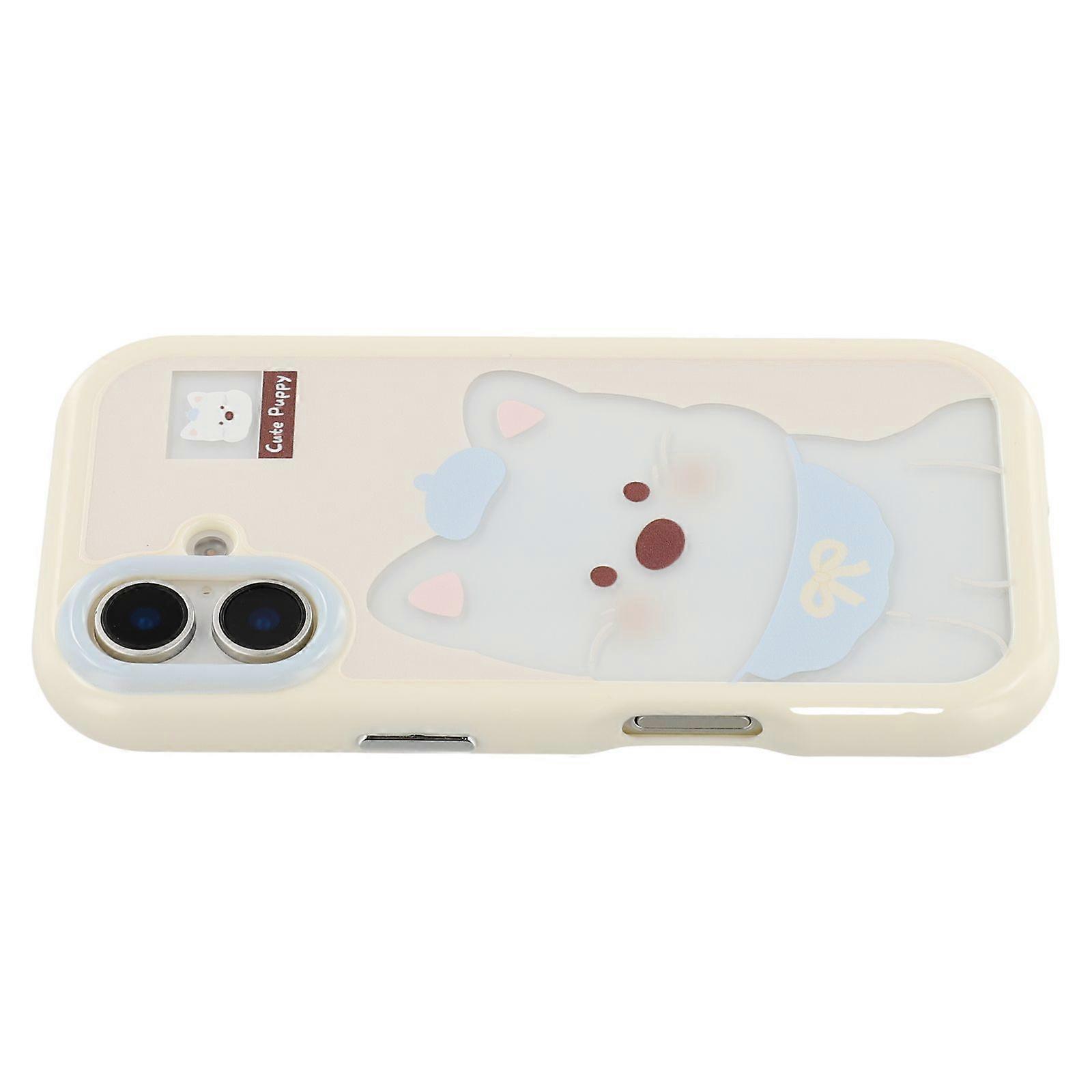 For iPhone 16 Case Pattern Printing TPU + Acrylic Phone Back Cover Large Lens Cutout