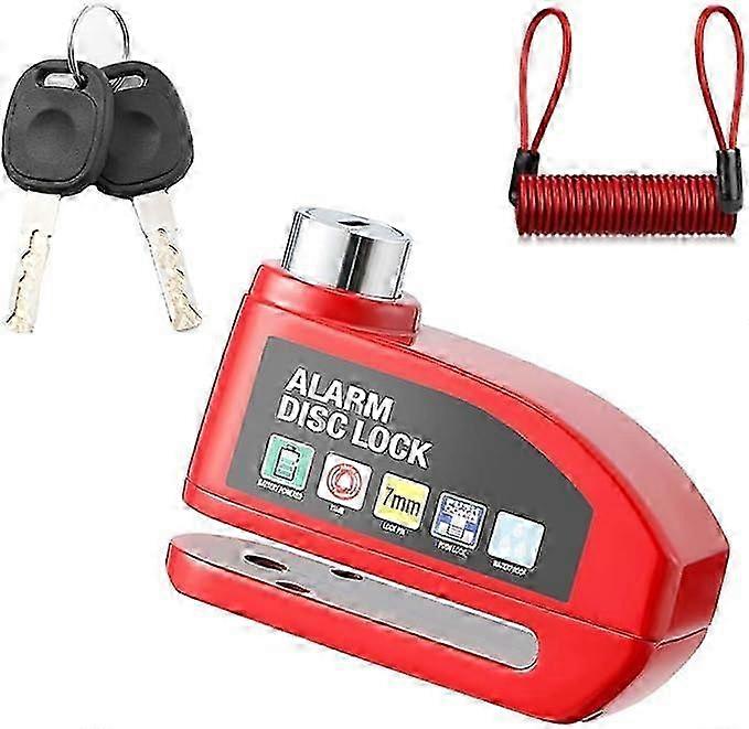 Disc Brake Lock with 110db Alarm Sound, Waterproof Keyless Security Lock for Motorcycles