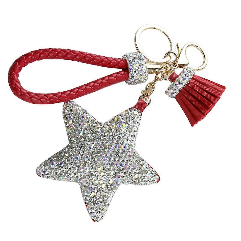 Mignon Pendentif Porte-clés Sac à main Pendentif Porte-clés Strass En forme d’étoile Rouge présent Occasions 1Pack