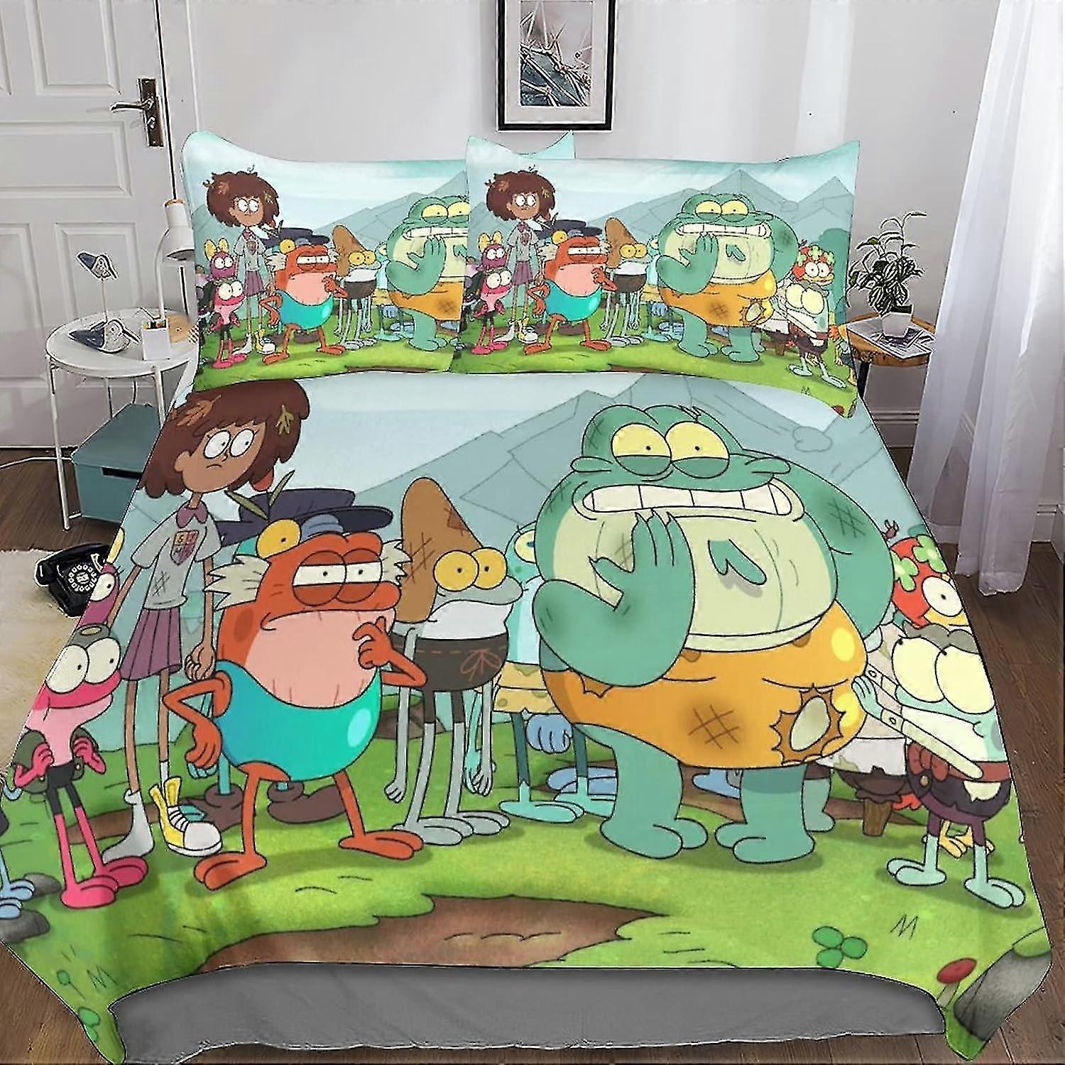 3D Quilt Cover Bedding Set with Pillowcases, Soft Microfiber for Adults, Teens, and Kids, 3 Pieces Double