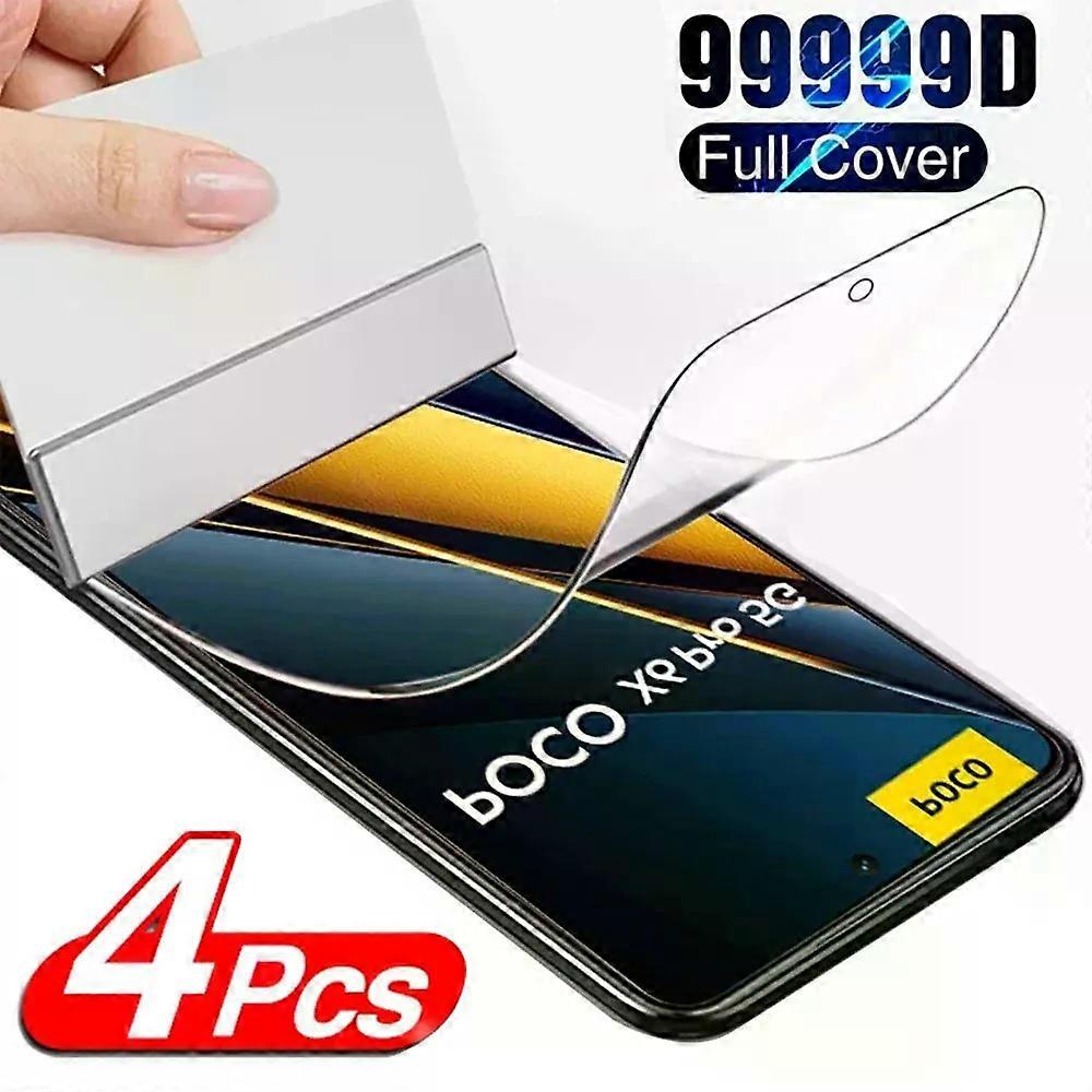Xiaomi Poco X6 F5 Pro F4 GT F3 C65 Poco X3 X4 M3 M6 Pro GT 5G M5Sカバーフィルム用セキュリティ4Pcsハイドロゲルフィルム
