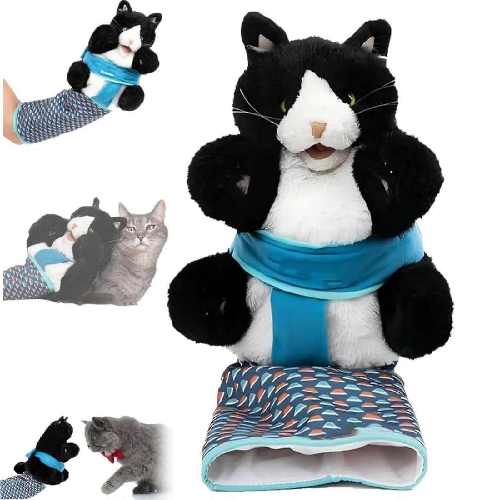 Cat Puppet Wrestler, 25 cm Cat Wrestling Toy Puppet, Plush Cat Wrestle Toy