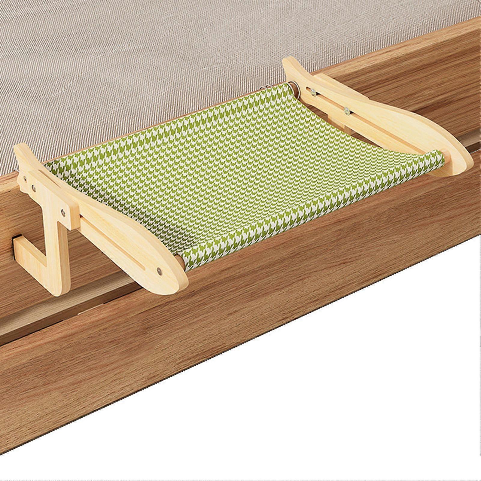 Cat Beds for Indoor Spaces Breathable Cat Hammock With Wooden Frame Space-Saving Pet Furniture For Indoor Balcony Use